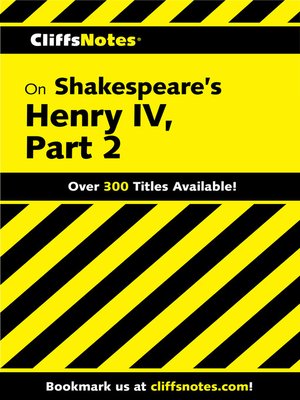 cover image of CliffsNotes on Shakespeare's Henry IV, Part 2